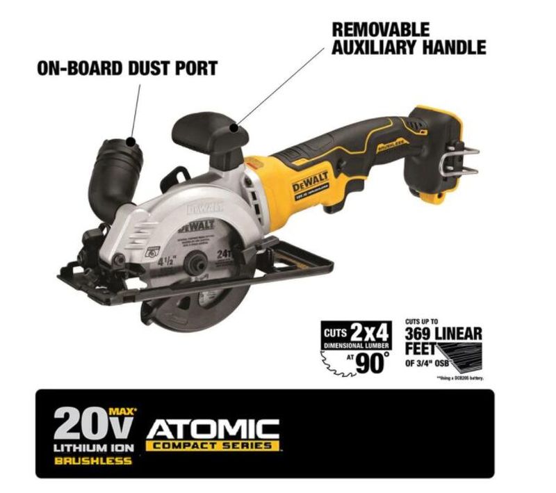20-Volt MAX Cordless Brushless Compact Drill/Impact Combo Kit (2-Tool) with ATOMIC 4-1/2 in. Circular Saw - Image 7