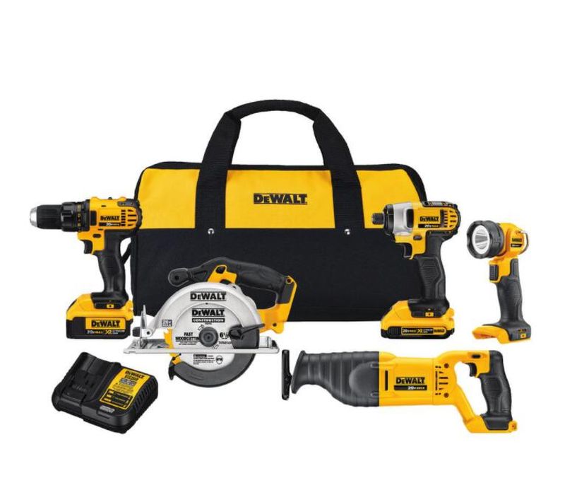 20-Volt MAX Cordless Combo Kit (5-Tool) with (1) 20-Volt 4.0Ah Battery, (1) 20-Volt 2.0Ah Battery & Charger