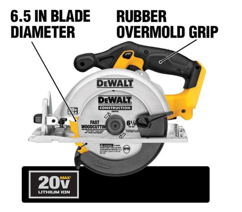 20-Volt MAX Cordless Drill/Impact Combo Kit (2-Tool) with (2) 20-Volt 1.3Ah Batteries, Charger & 6-1/2 in. Circular Saw - Image 3