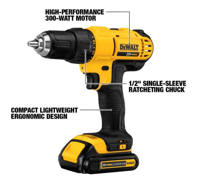 20-Volt MAX Cordless Drill/Impact Combo Kit (2-Tool) with (2) 20-Volt 1.3Ah Batteries, Charger & 6-1/2 in. Circular Saw - Image 4
