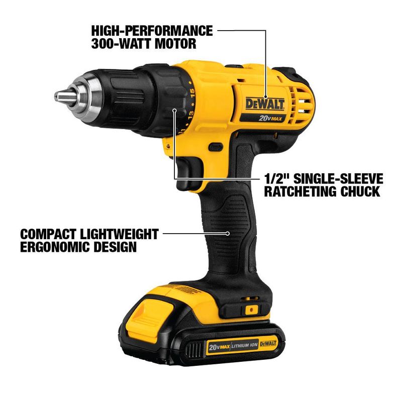 20-Volt MAX Cordless Drill/Impact Combo Kit (2-Tool) with (2) 20-Volt 1.3Ah Batteries - Image 3