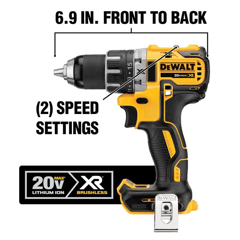 20-Volt MAX XR Cordless Brushless Drill/Impact Combo Kit with Two 20-Volt 2.0Ah Batteries and Charger (2-Tool) - Image 2