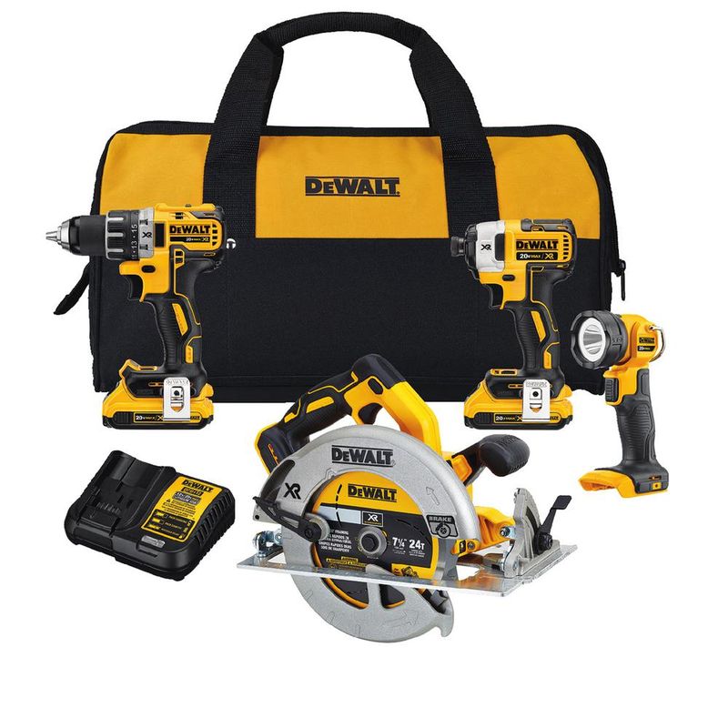 20-Volt MAX XR Cordless Compact Combo Kit (4-Tool) with (2) 20-Volt 2.0Ah Batteries & Charger