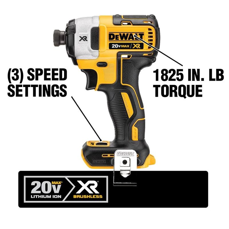 20-Volt MAX XR Cordless Compact Combo Kit (4-Tool) with (2) 20-Volt 2.0Ah Batteries & Charger - Image 5