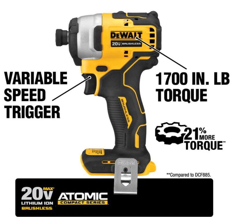 20-Volt MAX Cordless Brushless Compact Drill/Impact Combo Kit (2-Tool) with (2) 1.3Ah Batteries, Charger & Bag - Image 8