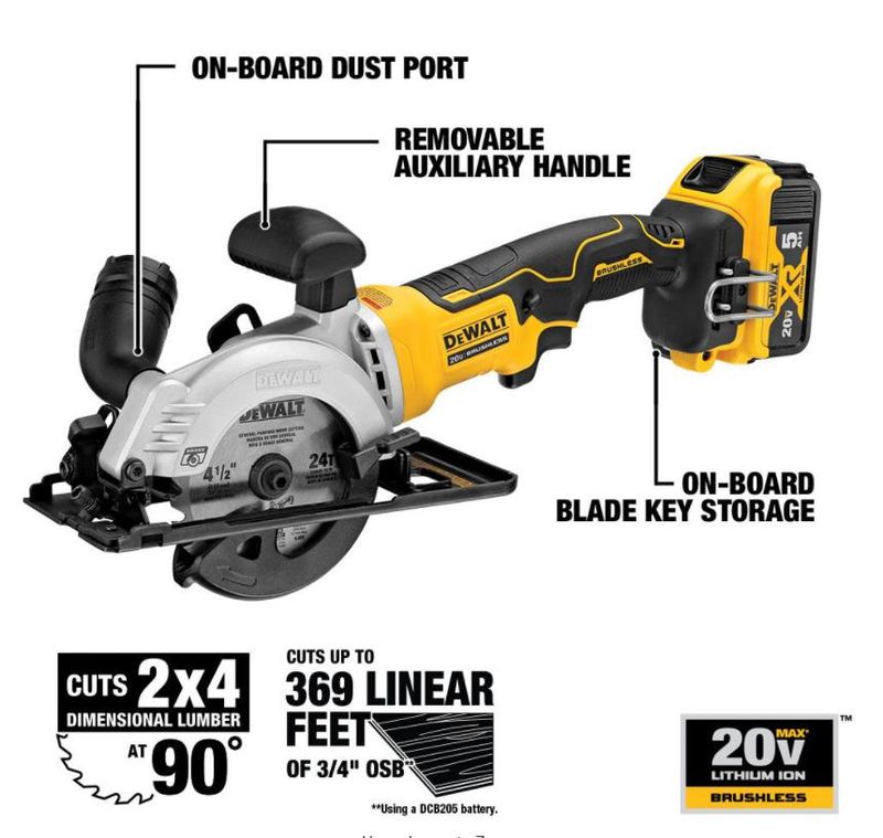 20-Volt MAX Lithium-Ion Brushless Cordless Combo Kit (4-Tool) with 2 Batteries 2.0 Ah, Charger, and Tool Bag - Image 5