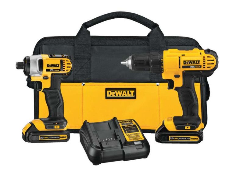 20-Volt MAX Cordless Drill/Impact Combo Kit (2-Tool) with (2) 20-Volt 1.3Ah Batteries, (1) 3.0Ah Battery, Charger & Bag