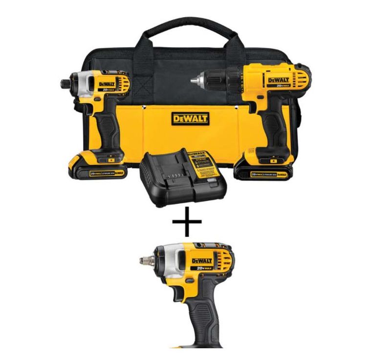 20-Volt MAX Cordless Drill/Impact Combo Kit (2-Tool) with (2) 20-Volt 1.3Ah Batteries, Charger & 3/8 in. Impact Wrench - Image 2