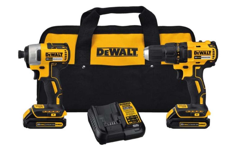 20-Volt MAX Lithium-Ion Cordless Brushless Drill/Driver and Impact Combo Kit (2-Tool) w/ (2) Batteries 1.3Ah and Charger