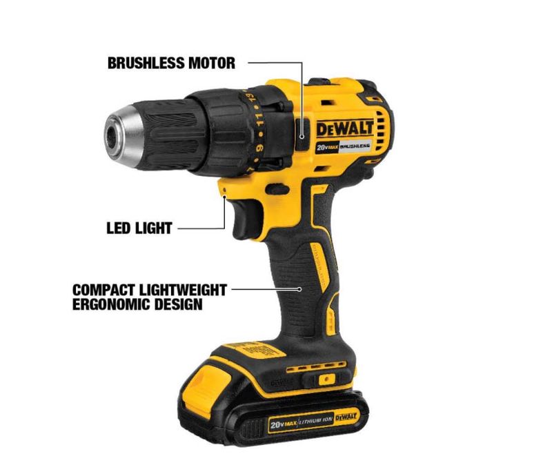 20-Volt MAX Lithium-Ion Cordless Brushless Drill/Driver and Impact Combo Kit (2-Tool) w/ (2) Batteries 1.3Ah and Charger - Image 2