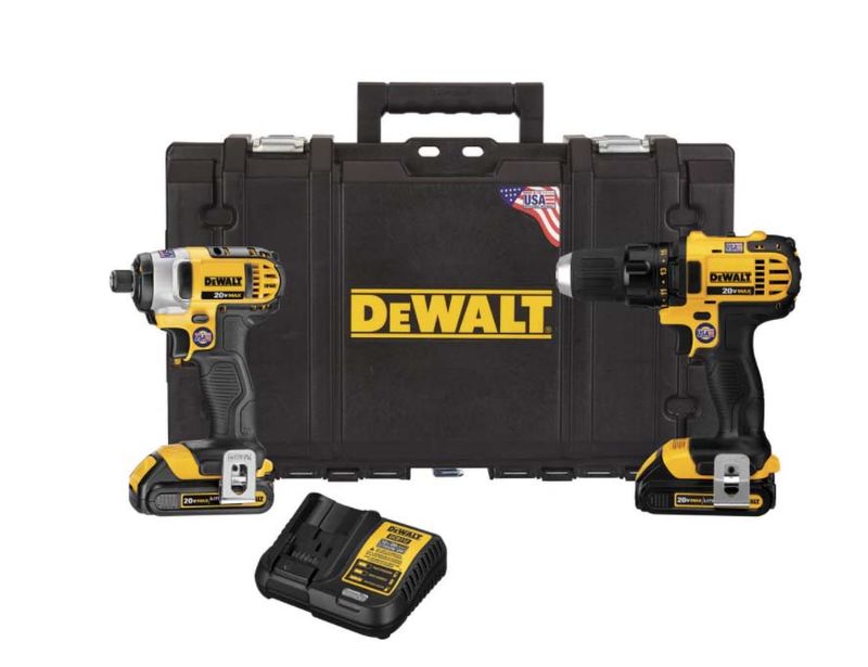 20-Volt MAX Lithium-Ion Cordless Drill Driver/Impact Driver Combo Kit (2-Tool) w/ (2) Batteries 1.5Ah, Charger and Case